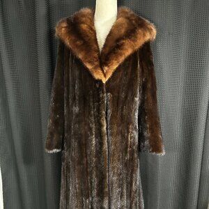 Vintage Black Jewel Glazed Super Soft Dark Mink Fur Coat Mahogany Full Length